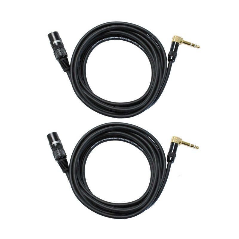 AUDIO 2000'S Audio2000's C14012P2 12 Ft 1/4" TRS Right Angle to XLR Male Cable (2 Pack) - Image 1